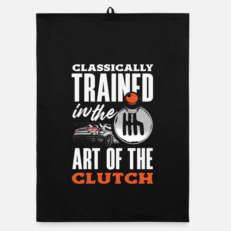 Manual car, classically trained Organic dish towel