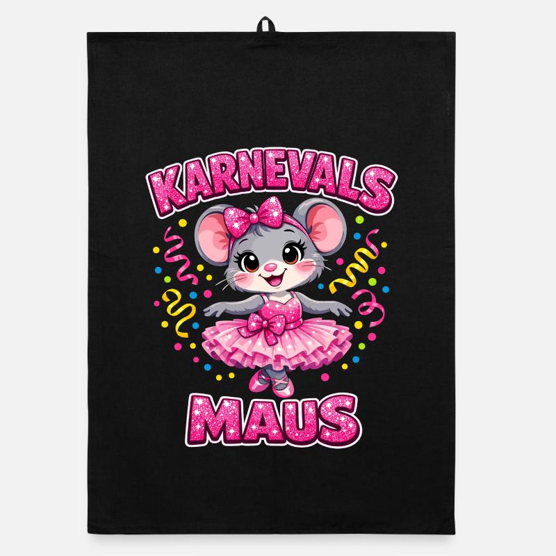 Karnevalsmaus Karneval Konfetti Geschenk Organic Geschirrtuch