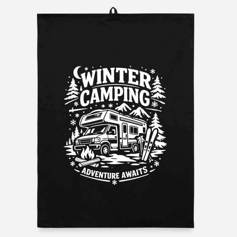 Winter Camping | Im Sommer kann jeder | Spruch Organic Geschirrtuch