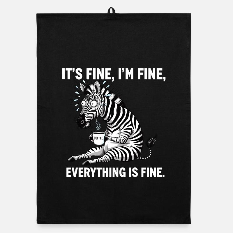 its fine im fine coffee zebra Organic dish towel