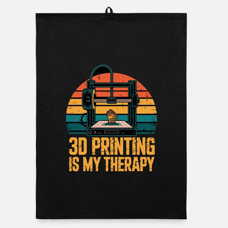 3D Printing Is My Therapy Retro 3D Printer Maker Organic dish towel