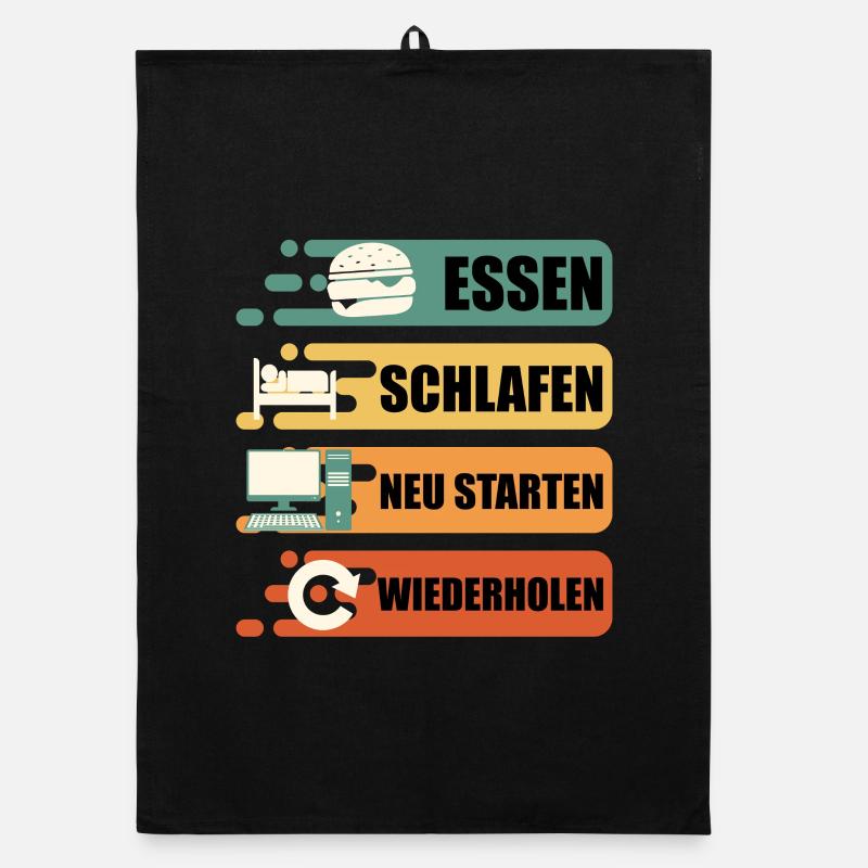 Technischer Support ESSEN SCHLAFEN NEU STARTEN Organic Geschirrtuch