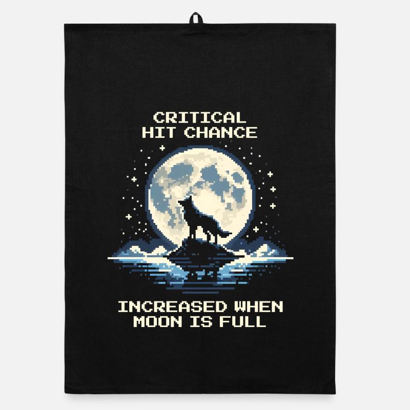 Critical Hit at Full Moon | Wolf Organic dish towel