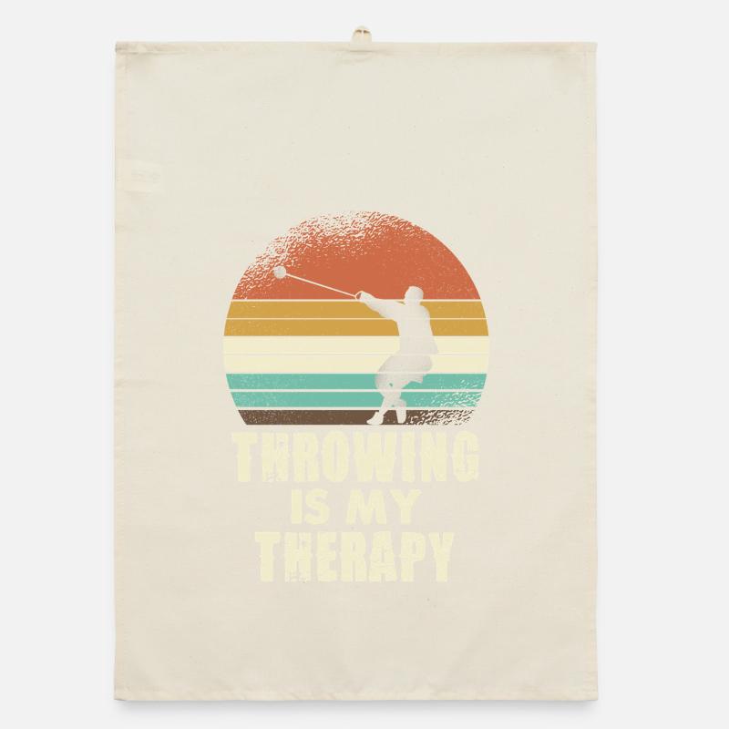 Throwing Therapy Retro Sunset Organic dish towel