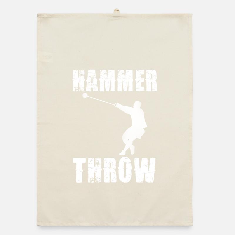 Graphisme de silhouette de lancer de marteau Torchon bio