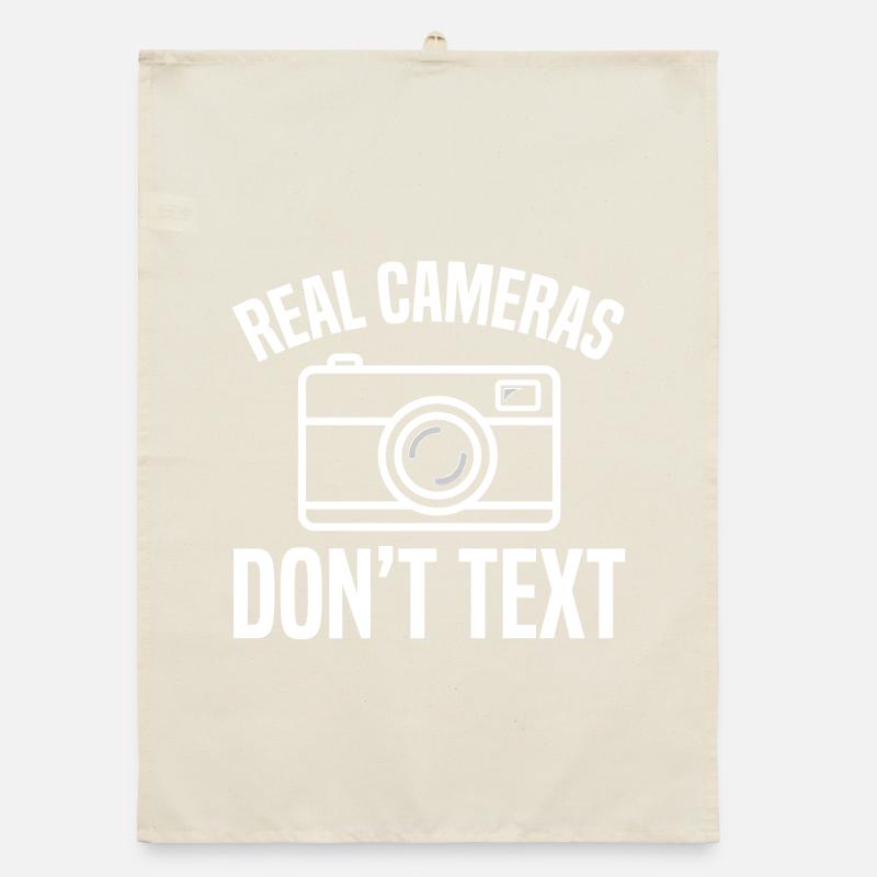 Real Cameras Don't Text Design Organic dish towel