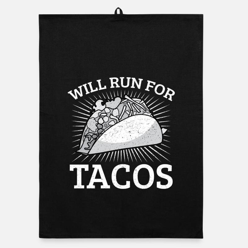 Marathon Runner Will Run For Tacos Running Organic Geschirrtuch