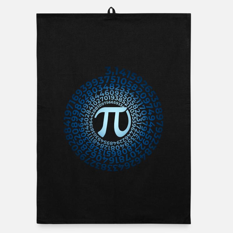 Symbole Pi avec spirale de nombres | Numéro de district 3.1415 Torchon bio
