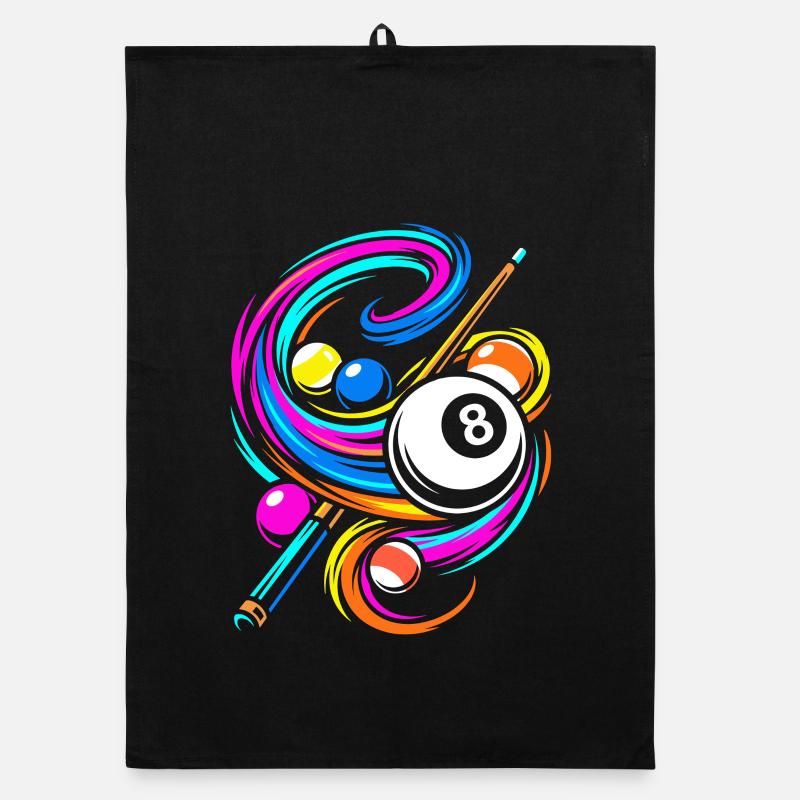 Billard Kugeln und Queue Organic Geschirrtuch
