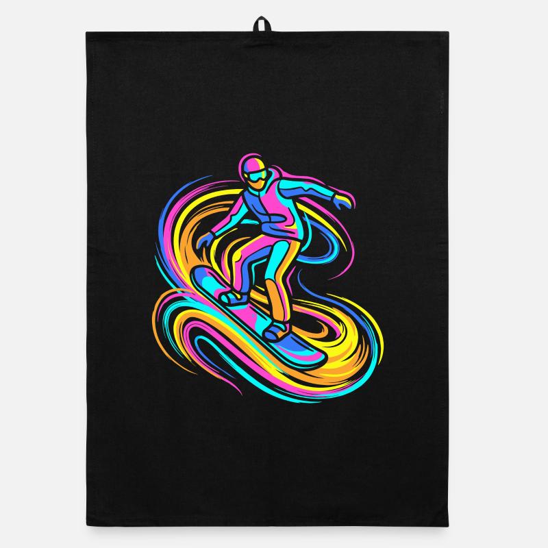 Snowboarders Organic dish towel