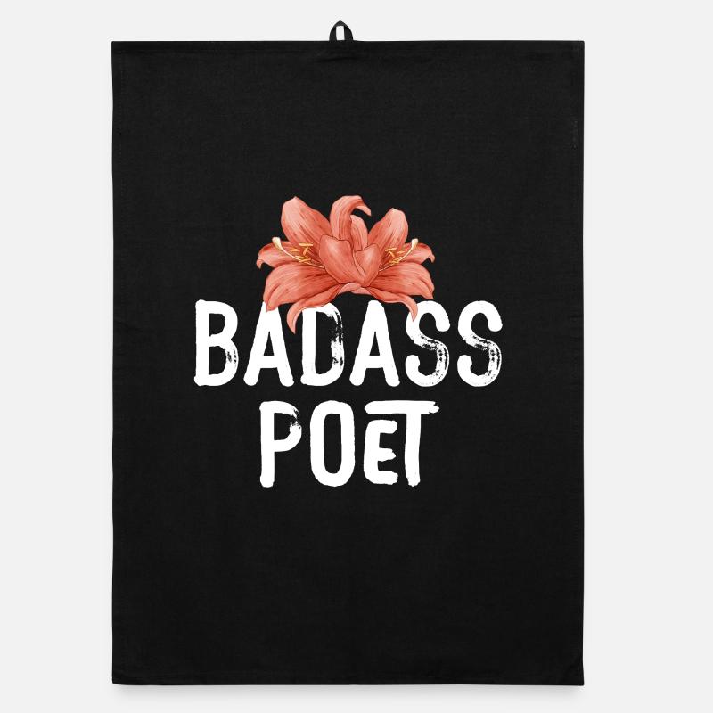 Badass Poet Flower Typography Organic dish towel