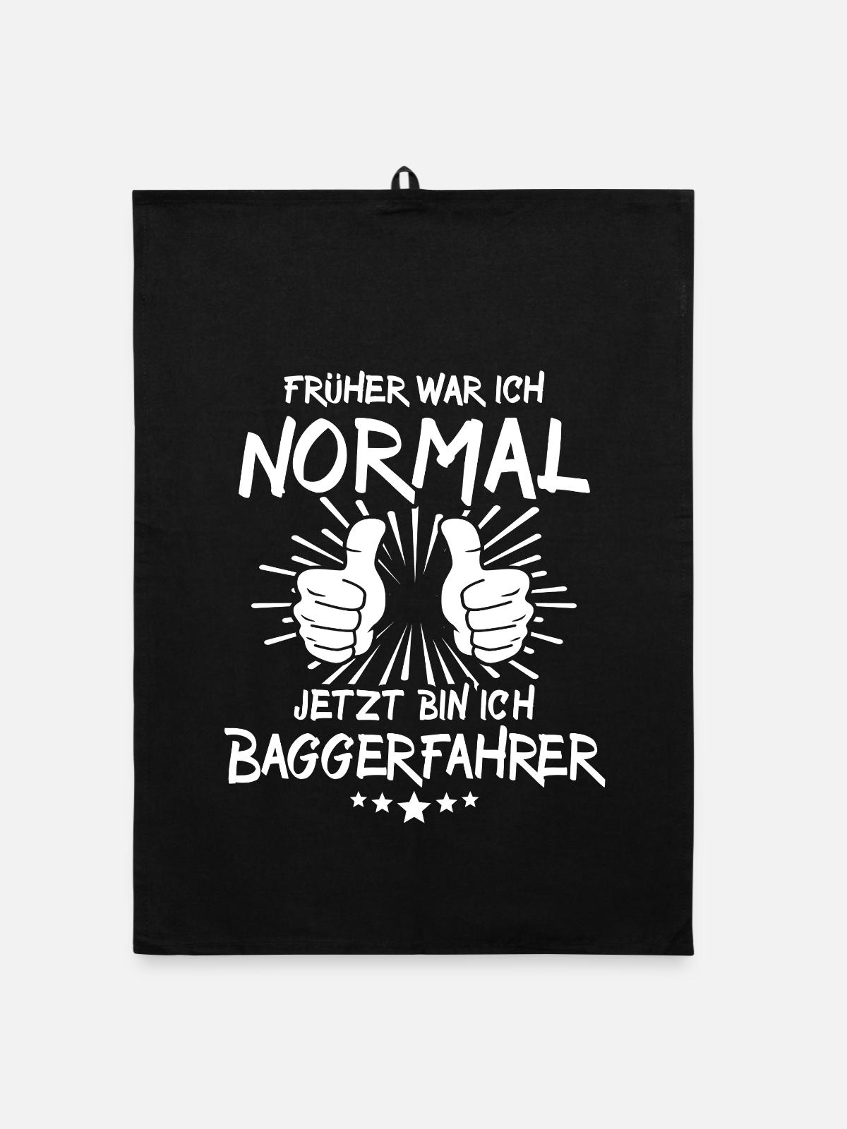Baggerfahrer - Organic Geschirrtuch - Schwarz - Vorne