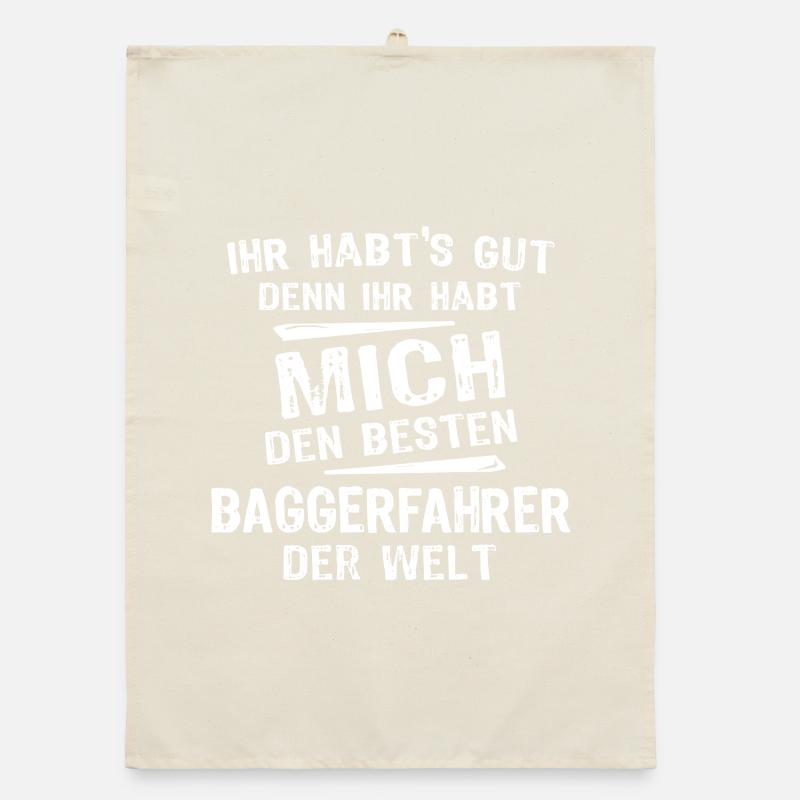 Excavator Operator Organic dish towel