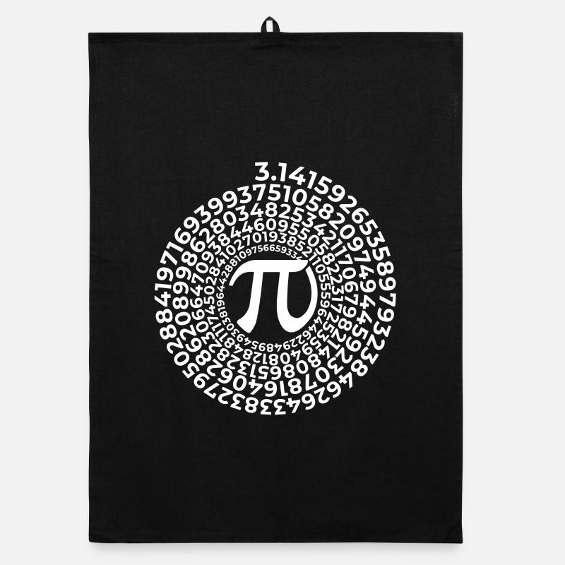 Symbole Pi avec spirale de nombres | Numéro de district 3.1415 Torchon bio