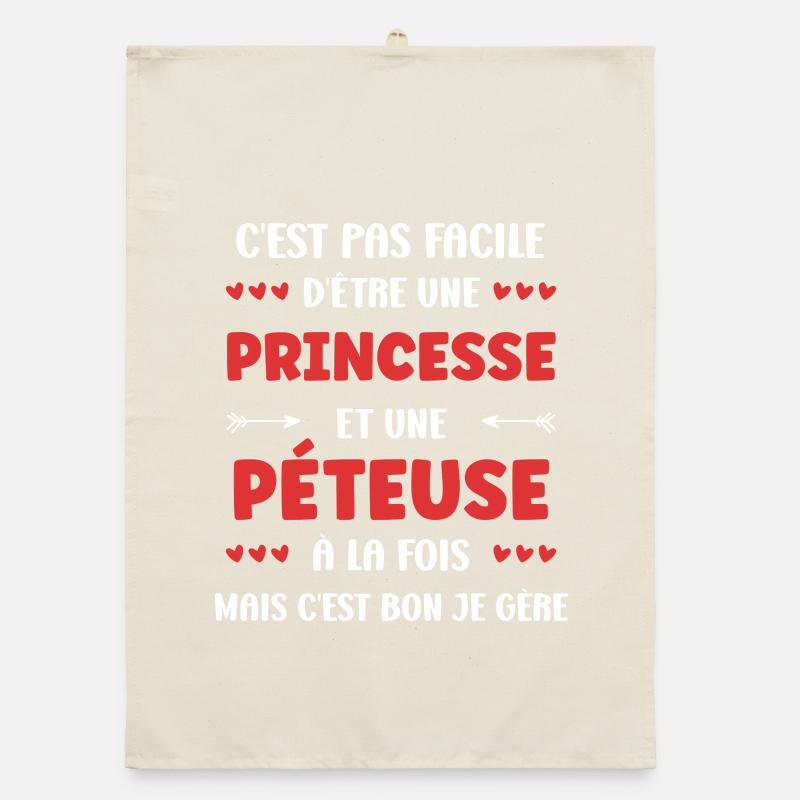 Princesse et Péteuse  Torchon bio