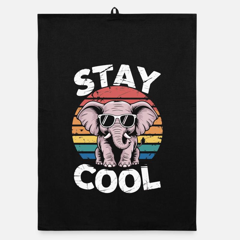 Stay Cool Elefant - Kinder Retro Organic Geschirrtuch