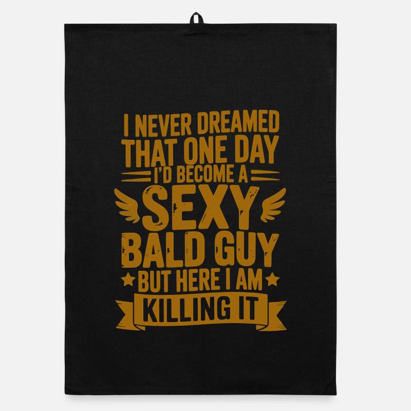 Sexy Bald Guy Killing It Organic dish towel