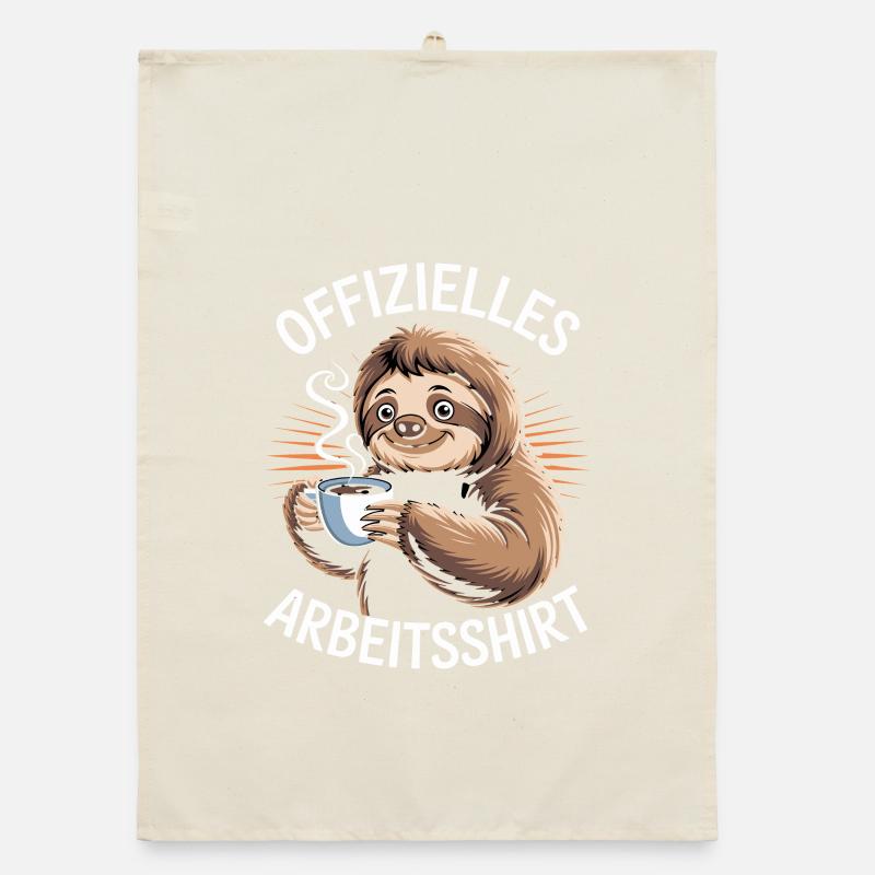 Official Work Shirt Funny Sloth With Organic dish towel