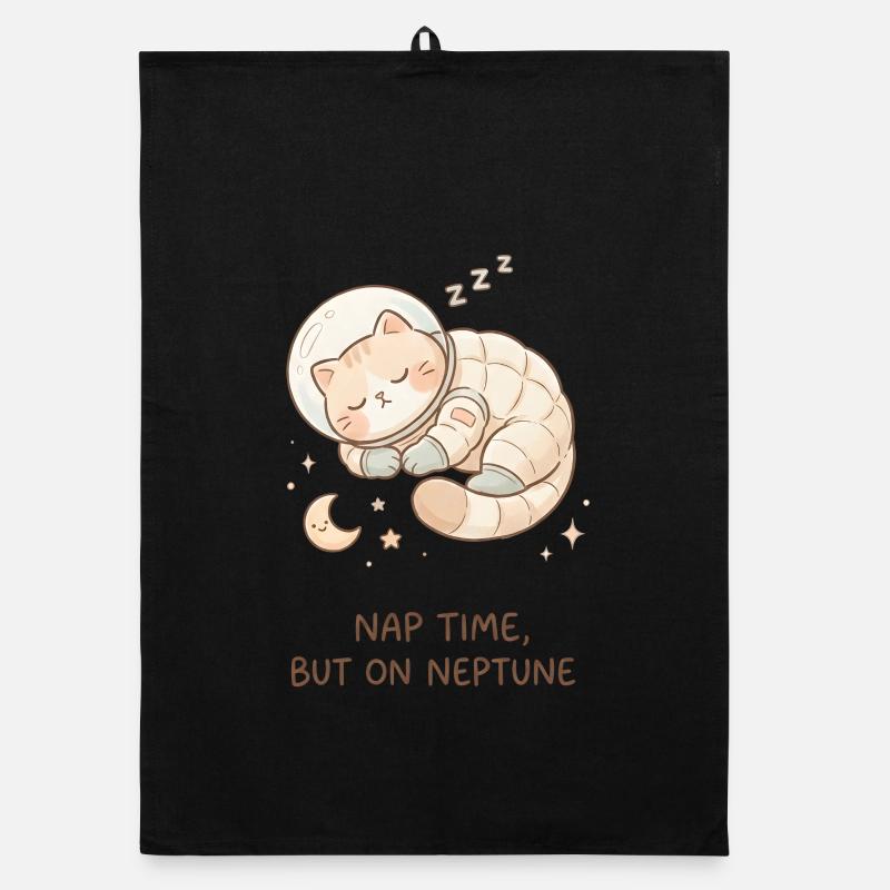 Nap Neptune | Cute Space Cat Organic dish towel