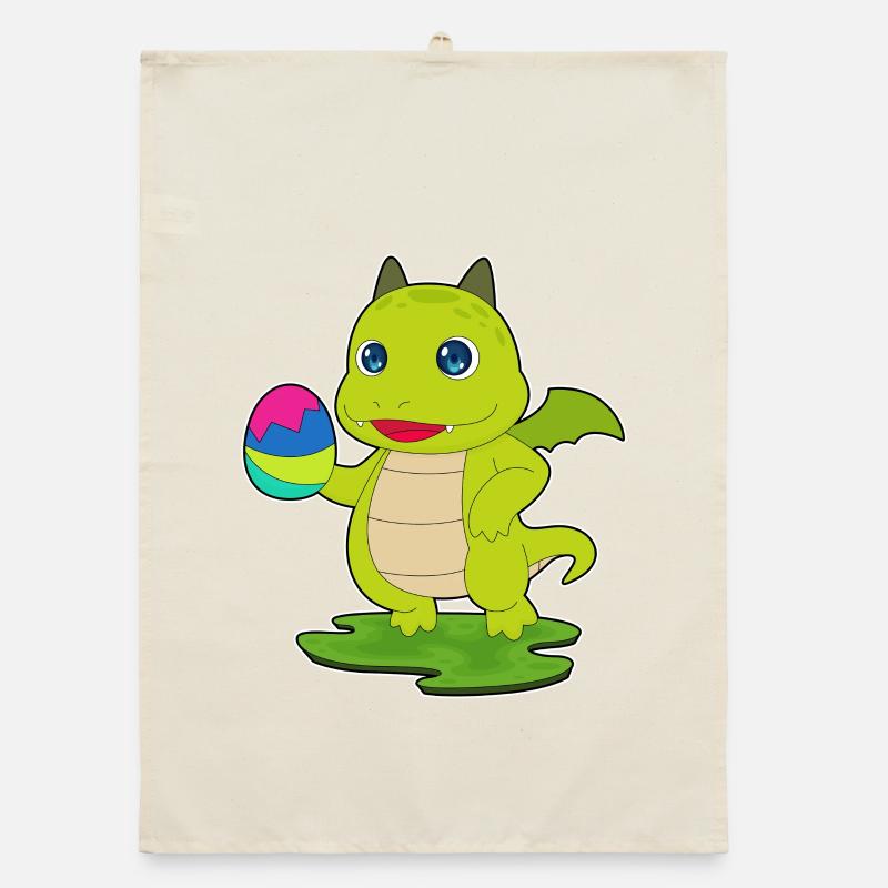 Dragon Easter Easter Egg Organic dish towel