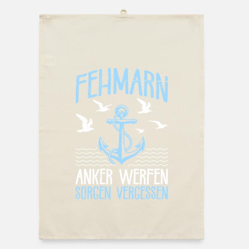 FEHMARN ANCHOR THROWING WORRIES FORGOTTEN Funny Organic dish towel