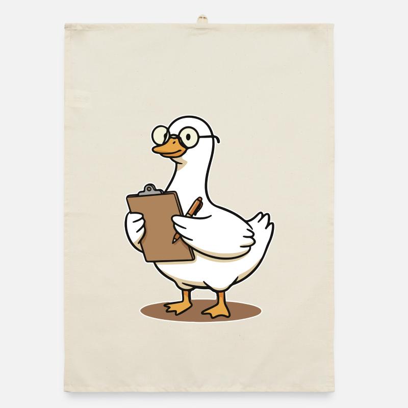 Canard avec des verres Bloc-notes Torchon bio