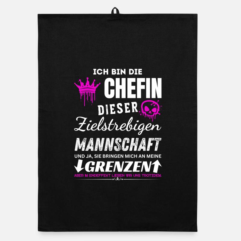 Chefin Zielstrebigen Mannschaft Chefin Geschenke Organic Geschirrtuch