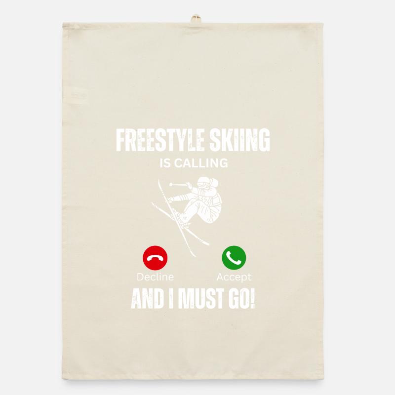 Freestyle Skiing Calling Organic dish towel