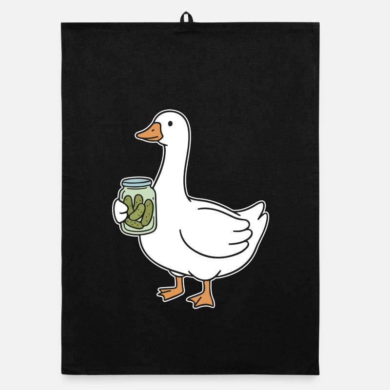 Duck with Mason Jar Cucumbers Organic dish towel