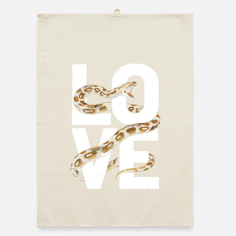Königspython Schlangen LOVE Terrarium Python Organic Geschirrtuch
