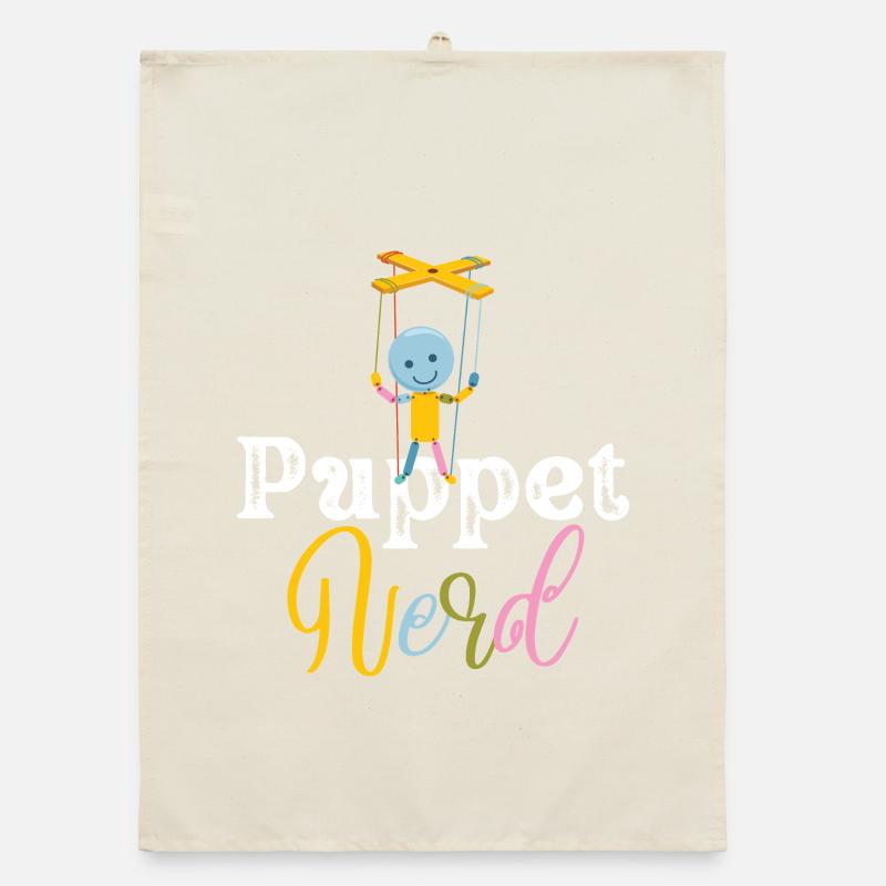 Puppet Nerd Marionette Art Organic dish towel