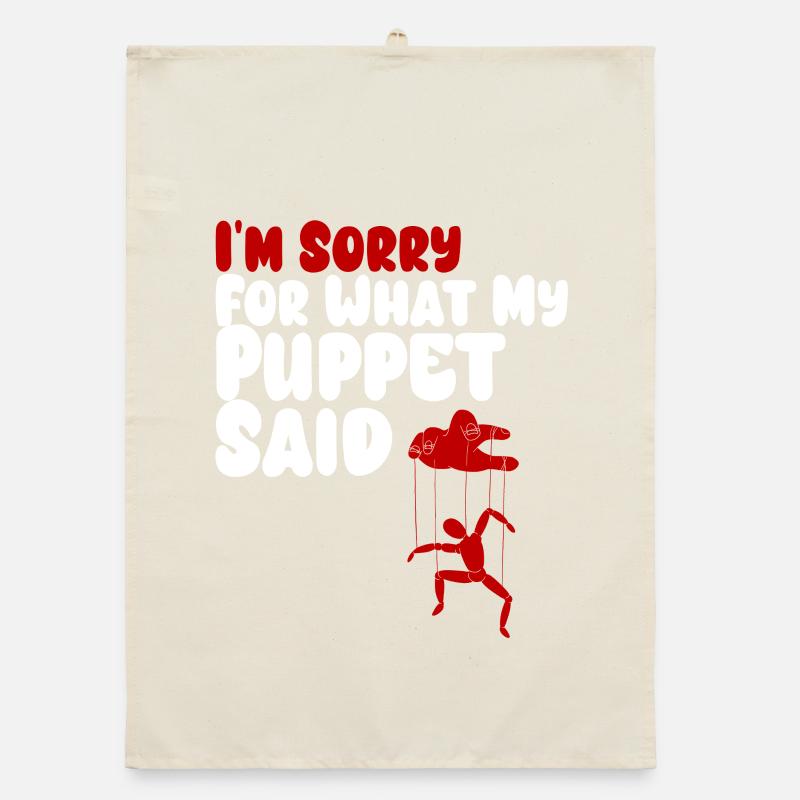 Puppet Confession on Strings Organic dish towel