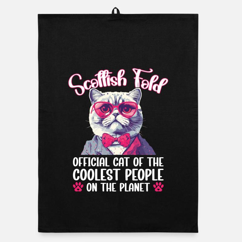 Scottish Fold Maman Propriétaire de chat Peluche Chat Écossais Torchon bio