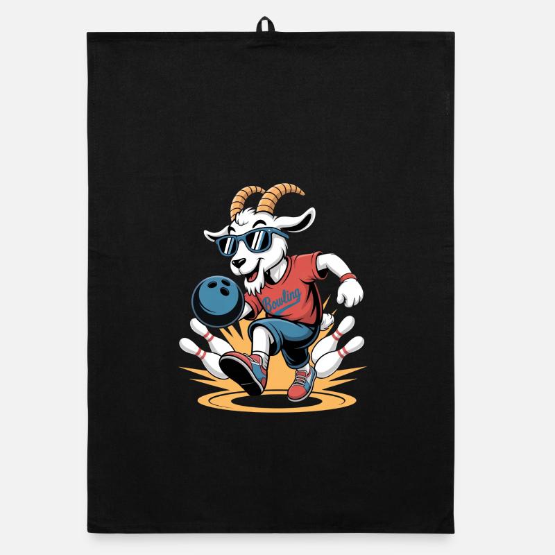 Bowling Goat Cool Bowling Motif Organic dish towel