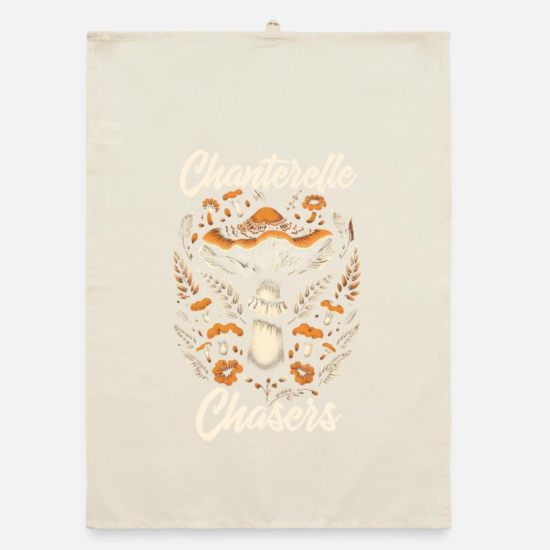 Chanterelle Hunter | Mushroom picking forest Organic dish towel