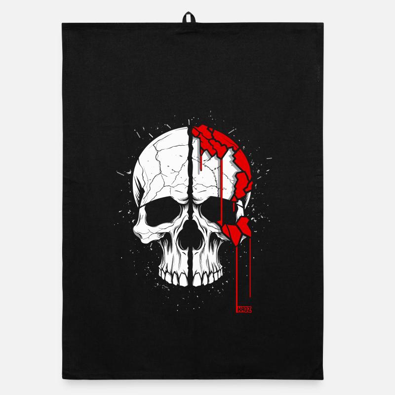 Totenkopf mit coolem Effekt Organic Geschirrtuch