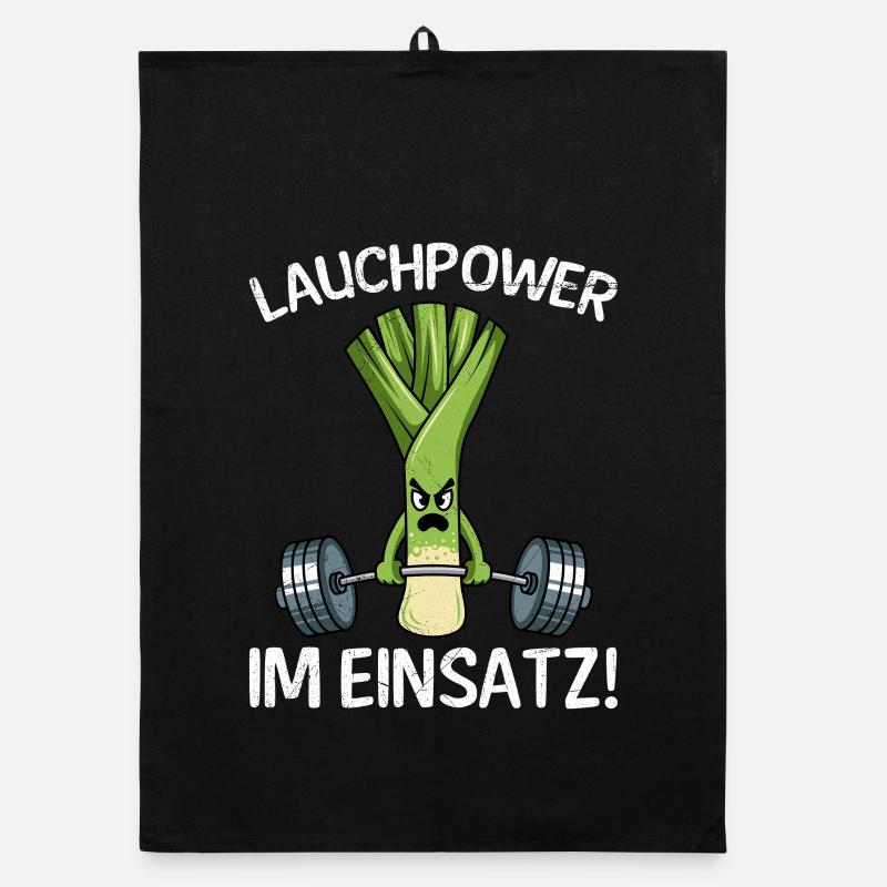 Gewichtheber LAUCHPOWER IM EINSATZ Lustiges Organic Geschirrtuch