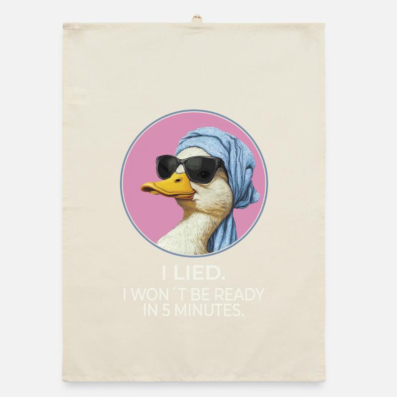 I Lied Duck – Lustiges Statement Design Organic Geschirrtuch