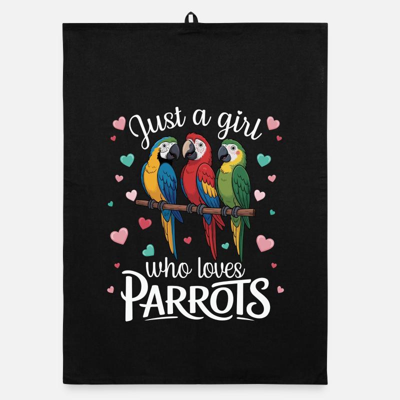Three Parrots Macaws Parrot Lover Tropical Organic dish towel