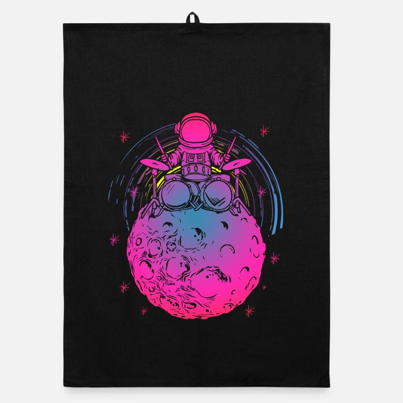 Psychedelischer Astro-Drummer Planet Organic Geschirrtuch