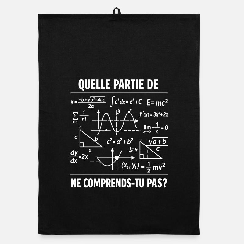 Prof De Maths Humour Cadeau Mathématicien Drôle - Torchon bio - noir