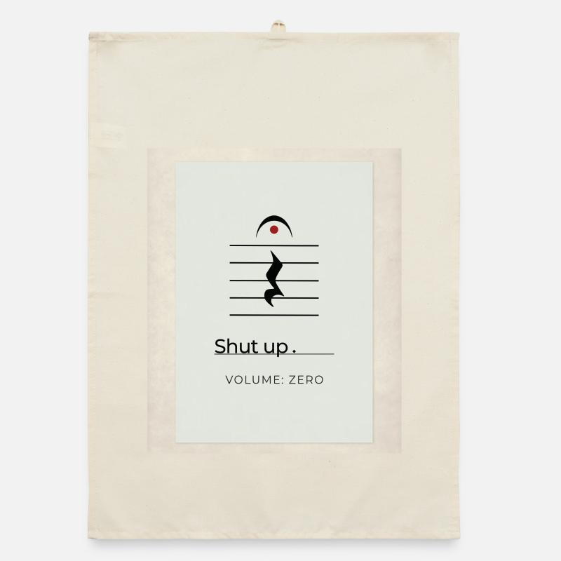 Shut up – Volume Zero Minimal Design Organic Geschirrtuch