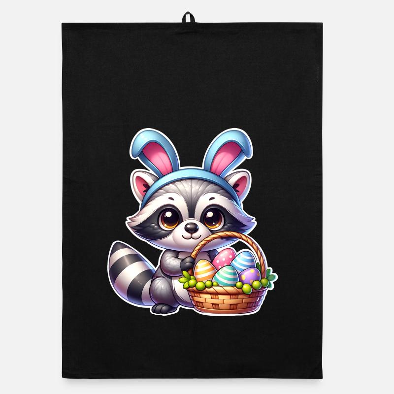 Ostern Waschbär Organic Geschirrtuch