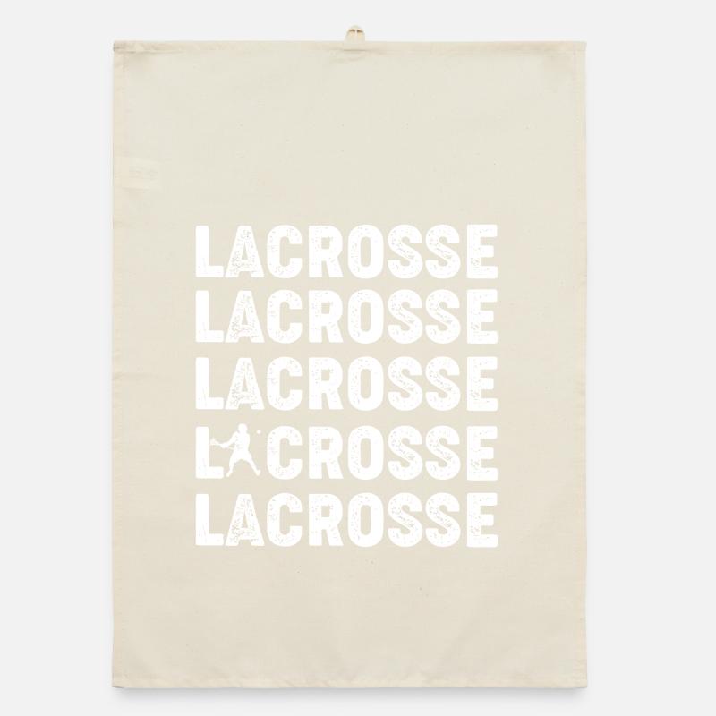 Lacrosse Repeated Text Bold Design Organic dish towel