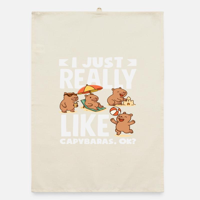 J’aime juste les capybaras, vraiment mignons, drôles Torchon bio