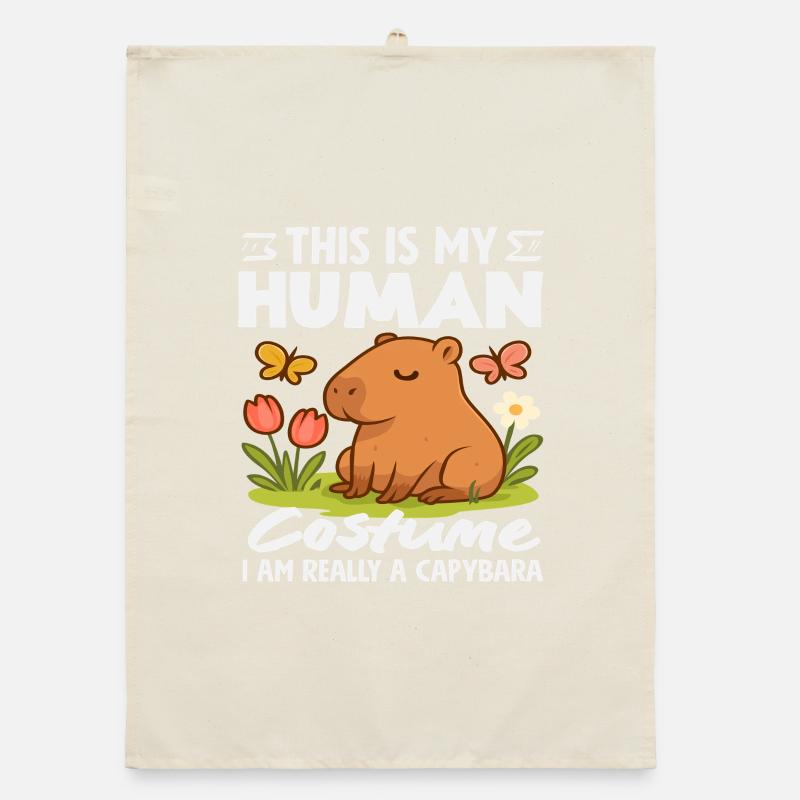 Human Costume I'm a Capybara Organic dish towel