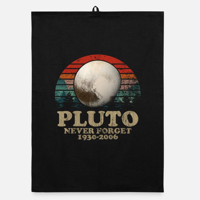 Never Forget Pluto Vintage Retro Space Design Organic Geschirrtuch