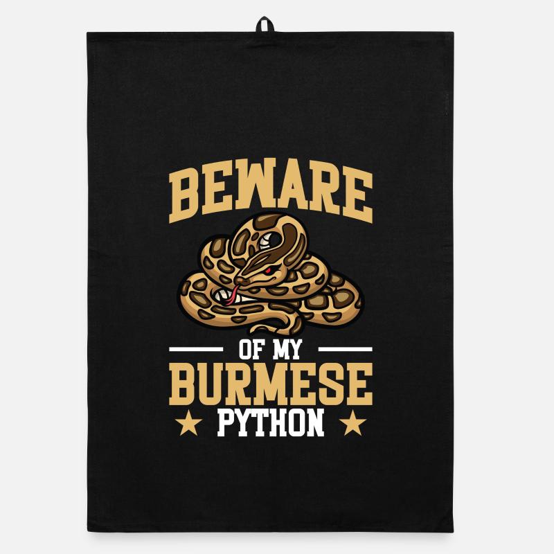 Burmesischer Python-Plüschschlangenliebhaber Reptilien-Burmeser Organic Geschirrtuch
