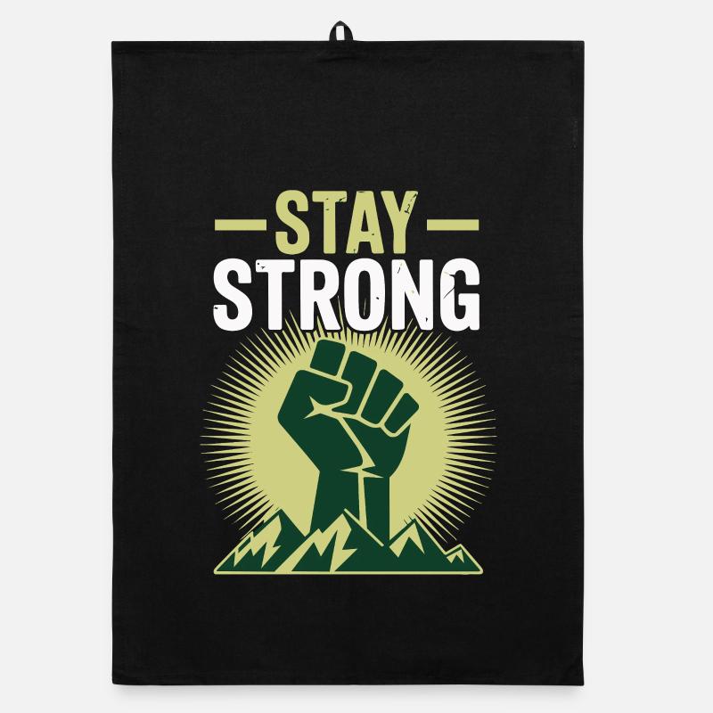 Stay Strong - Power Faust Mountains Design Organic dish towel