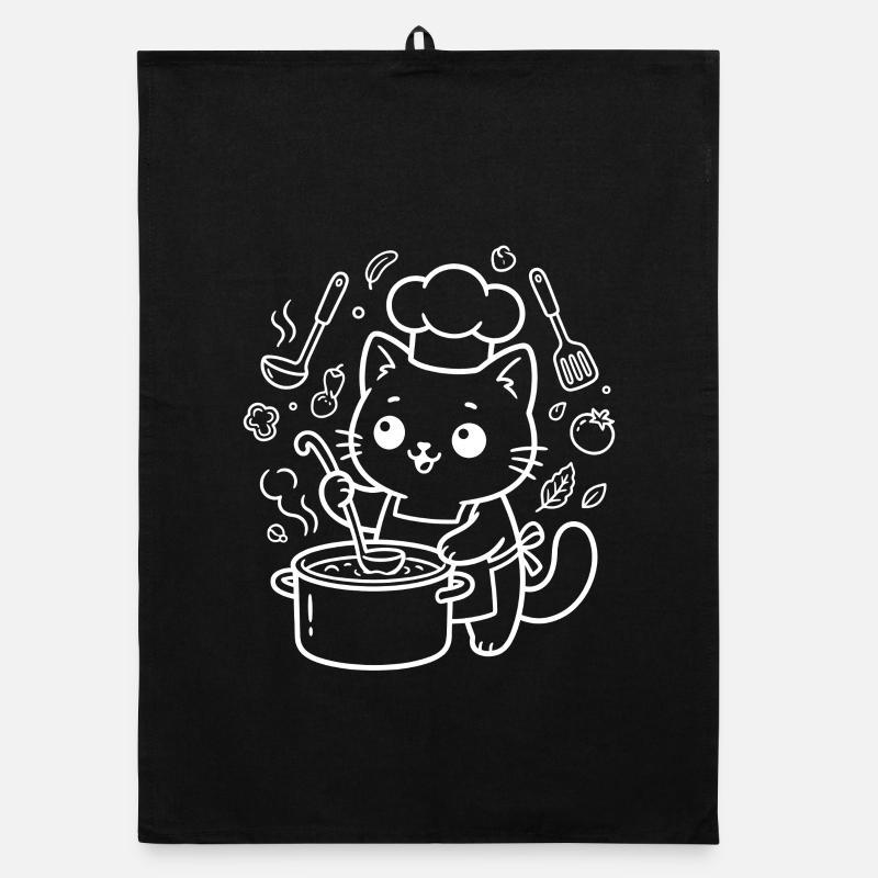 Cuisine du Chef Chat Kawaii Torchon bio